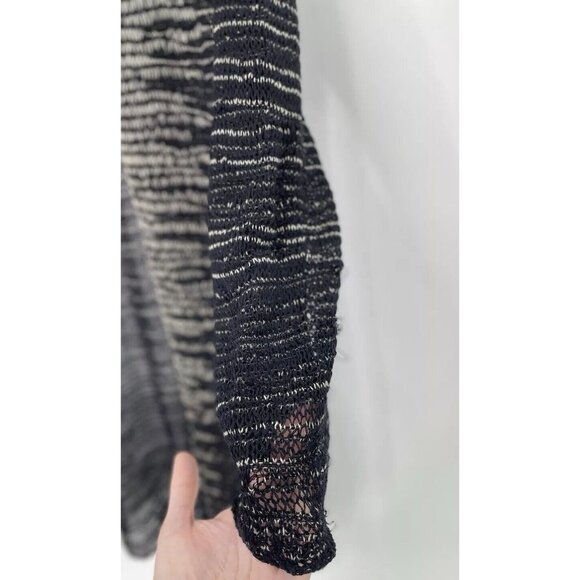Eileen Fisher 85% Wool 15% Linen Italian Yarn Open Cardigan Lagenlook Sz L Flaws - Picture 10 of 16